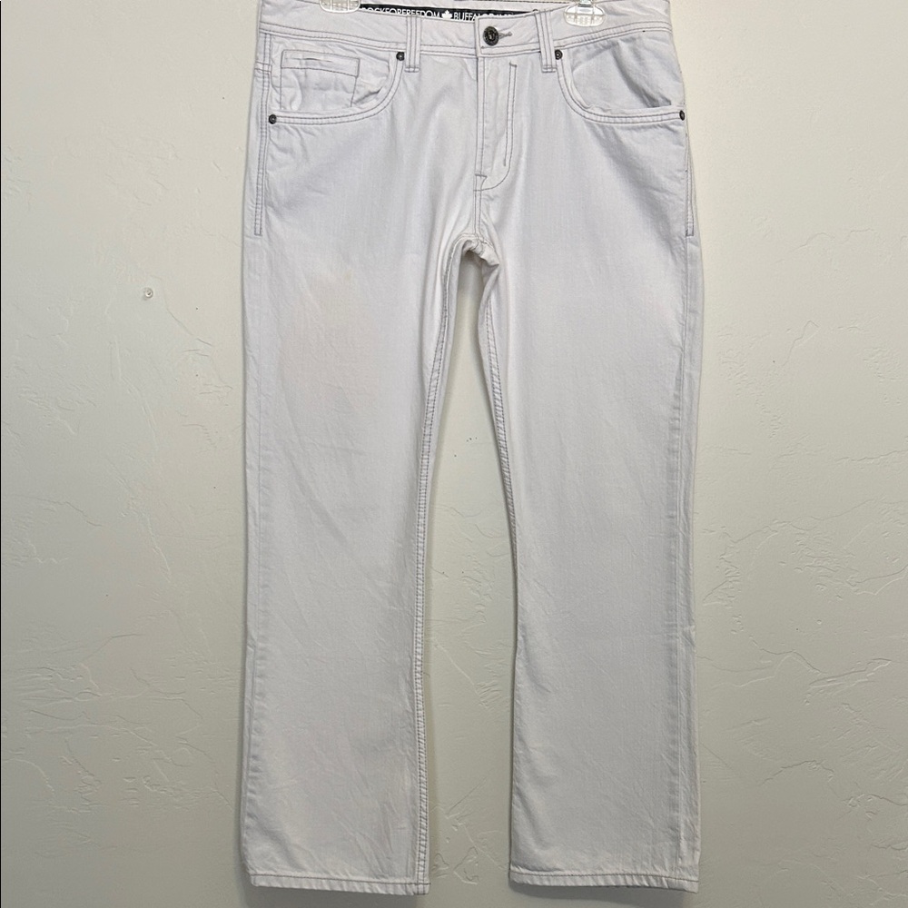 Buffalo David Bitton Men's White Kemitch Slim Boot King Fit Jean